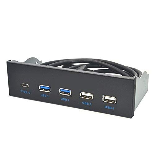 MEIGUI 5,25 inch Usb3.1 Gen2 USB Hub Panel 2 Usb3.0 poorten + 2 Usb2.0-poorten + 1 Type-C poort met E-stekker