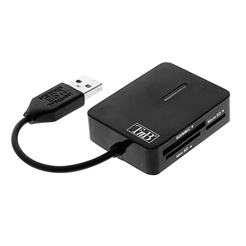 T'nB Universele USB-kaartlezer met meerdere formaten zwart