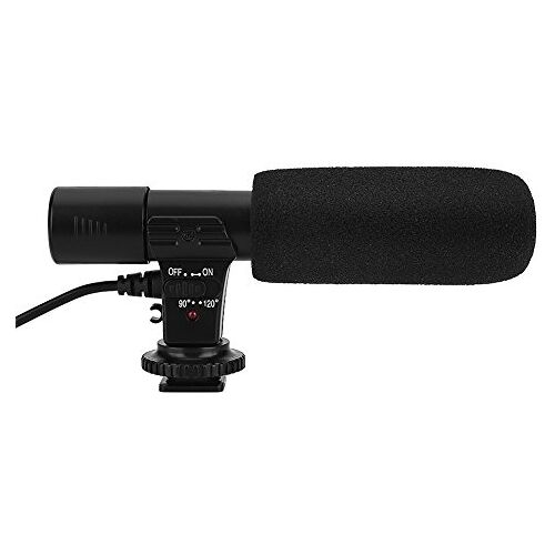 Richer-R Shotgun-microfoon,  Mini Professionele stereomicrofoon, Stereocamcorder Microfoons Fotografiecamera, Videomicrofoon met schokbestendige houder voor videocamera