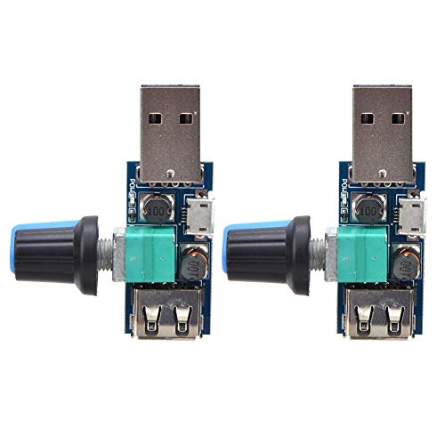 Hyuduo 2-delige snelheidsregelaar DC4~12V 5W USB-snelheidsregelaar voor kantoor thuis