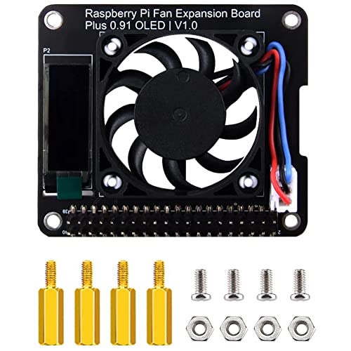 TsoLay Ventilatorhoed voor 4 model B, voor PWM-ventilator, GPIO-uitbreidingsplank, met 0,91 OLED-scherm