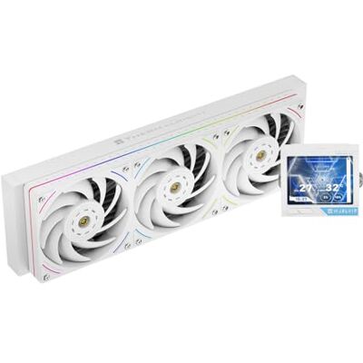 Thermalright Mjolnir Vision 360 UB ARGB witte CPU waterkoeler, 3 PWM-ventilatoren waterkoelsysteem met 2150PRM, voor AM4/AM5 & Intel LGA1851/1700, magnetisch afneembaar LCD-scherm met 640 * 480 Thermalright Mjolnir Vision 360 UB ARGB witte CPU waterkoeler, 3 PWM-ventilatoren waterkoelsysteem met 2150PRM, voor AM4/AM5 & Intel LGA1851/1700, magnetisch afneembaar LCD-scherm met 640 * 480
