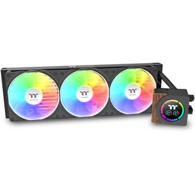 Thermaltake LB360‑S ARGB Sync, 360 mm AIO waterkoeling, segment-lcd-display, single frame 120 mm ARGB PWM ventilator, houtnerfdesign, sterke koelprestaties, stille werking, zwart Thermaltake LB360‑S ARGB Sync, 360 mm AIO waterkoeling, segment-lcd-display, single frame 120 mm ARGB PWM ventilator, houtnerfdesign, sterke koelprestaties, stille werking, zwart