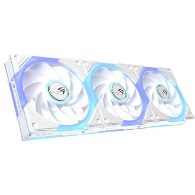 Asus ROG Eurux GR120 ARGB Reverse Fan White Edition Triple Pack tot 2200 omw/min, 32 dB (A), daisy-chain-kabel, 3 verlichtingszones, vloeibaar kristalpolymeer ventilatorbladen Asus ROG Eurux GR120 ARGB Reverse Fan White Edition Triple Pack tot 2200 omw/min, 32 dB (A), daisy-chain-kabel, 3 verlichtingszones, vloeibaar kristalpolymeer ventilatorbladen