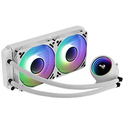 Aerocool MIRAGEL240W, CPU-vloeistofkoeling, 2x12cm ARGB-ventilator, TDP 400W, wit Aerocool MIRAGEL240W, CPU-vloeistofkoeling, 2x12cm ARGB-ventilator, TDP 400W, wit