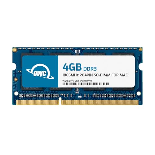 OWC 1867DDR3S4 GB DDR3 geheugenmodule, 4 GB, 1 x 4 GB, DDR3, 1867 MHz, 204 pin zwart blauw, goudkleuren