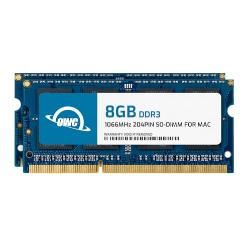 OWC 2 x 8 GB, PC8500, DDR3, 1066 MHz, DDR3, notebook, 204-pins Celer0 – 85 °C, 2 x 8 GB, blauw