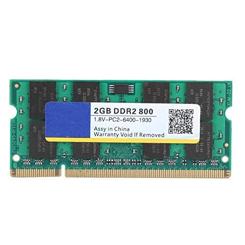 ASHATA DDR2 800 MHz 2G laptopgeheugen, 200pin 1,8V duurzaam notebook-geheugen, AMD-toegewezen geheugen, voor DDR2 PC2-6400 laptop, compatibel met Intel/AMD-moederbord