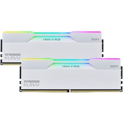 KLEVV CRAS V DDR5 RGB 32 GB (2 x 16 GB) 6000MT/s CL28 Gaming Memory RAM-kit XMP 3.0 High Performance Overklokken 28-36-36-76, sneller gamen met ultra-lage CL28 KLEVV CRAS V DDR5 RGB 32 GB (2 x 16 GB) 6000MT/s CL28 Gaming Memory RAM-kit XMP 3.0 High Performance Overklokken 28-36-36-76, sneller gamen met ultra-lage CL28