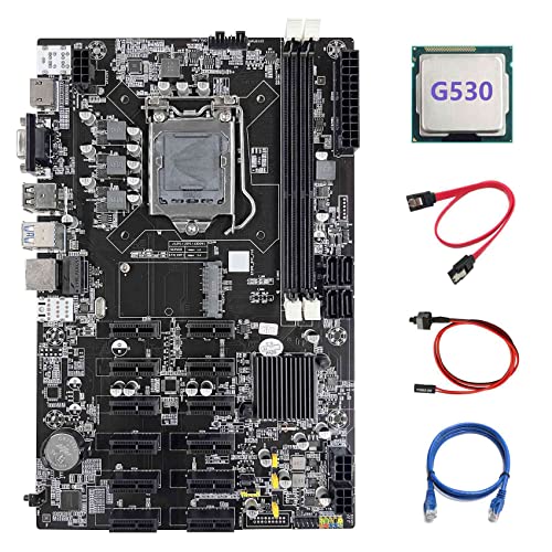 Tsadeer B75 12 PCIE ETH moederbord LGA1155+G530 CPU+ SATA+ netwerk RJ45+ schakelaar