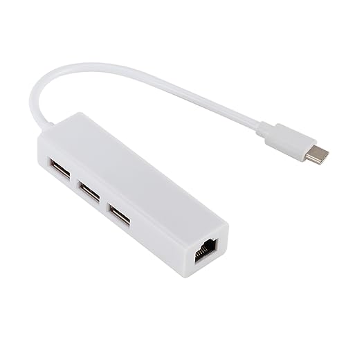 PartyKindom Netwerkadapter Voor Laptop 3 Usb-poort Netwerkadapter Ethernet Lan-adapter Netwerkadapter Voor Notebook Wit