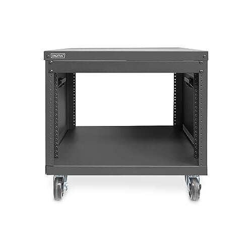 Digitus DN-48000 Audiorek 19-inch 8U Universeel apparatuurrek Voor audio-video accessoires Niet gemonteerd Max. belasting 136 kg Met wielen Zwart