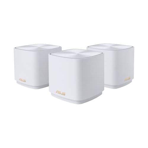 Asus ZenWiFi AX Mini (XD5) Dual-Band Whole Home Mesh System (3 Pack), WiFi 6, 802.11ax, up to 5000 sq ft & 5+ kamers, levenslange netwerkbeveiliging en ouderlijk toezicht