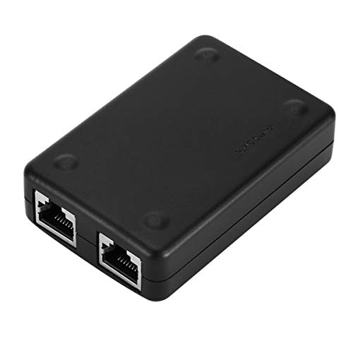 Ruiqas 2 Poorten Netwerk Switch, RJ45 Netwerk Schakelaar Doos Computer Intranet Ethernet Netwerk Splitter Adapter