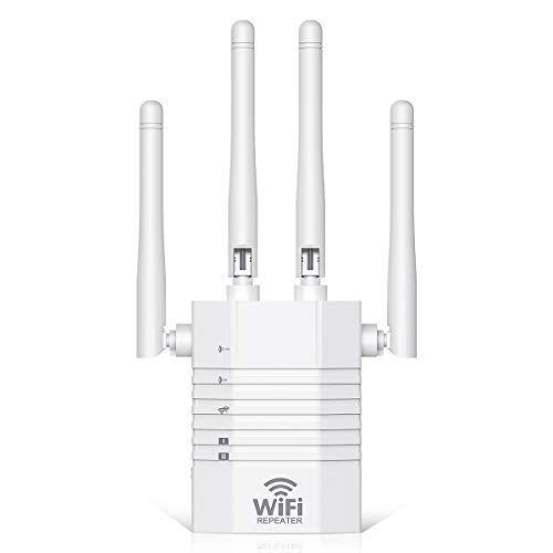 Joysong Wifi-versterker WLAN Repeater 1200 Mbit/s, wifi-versterker dual-band 5 GHz & 2,4 GHz met router/repeater/AP WiFi versterker met LAN-poort compatibel met alle WLAN-apparaten,wit