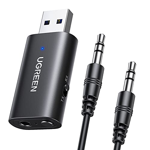 UGREEN Bluetooth 5.1 Adapter 2 in 1 Bluetooth Zender en Ontvanger met 3,5mm Audio Kabel. (1M)