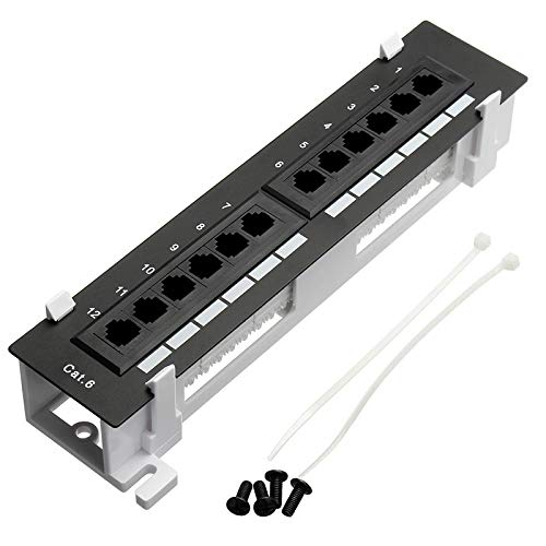 Gathukila Netwerk Tool Kit 12 Port CAT6 Panel RJ45 Netwerken Muur Mount Rack met Oppervlak Muur Mount Beugel