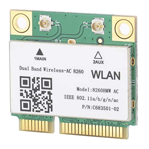 Dpofirs Mini PCI-E Bluetooth 4.2 netwerkkaart, 8260HMW AC 802.11ac dual-band draadloze netwerkadapter, dubbelband universeel netwerkapparaat voor Win7 / 8/10, pc-netwerkaccessoire