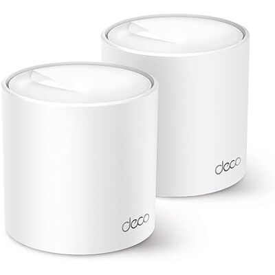 TP-Link Deco X50 Mesh WLAN Set (2-pack), Wi-Fi 6 AX3000 Dualband Router & Repeater, 3x Gigabit-poorten per unit, Aanbevolen voor woningen met 3-4 slaapkamers, Uitgebreide Jeugdbescherming TP-Link Deco X50 Mesh WLAN Set (2-pack), Wi-Fi 6 AX3000 Dualband Router & Repeater, 3x Gigabit-poorten per unit, Aanbevolen voor woningen met 3-4 slaapkamers, Uitgebreide Jeugdbescherming