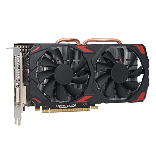 Lazmin112 RX 580 Computer Grafische Kaarten, 8GB DDR5 RAM Gaming Grafische Kaarten, Efficiënte Stille PCI Express 3.0 16X Slot Grafische Kaart, met Dual Fans, voor Desktop PC's