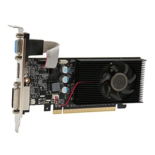 Samst Gaming Grafische Kaart, DDR3 64 Bit PC Gaming Grafische Kaart Videokaart PCI Express 2.0 HDMI VGA DVI Computer Grafische Kaart voor Pc-gaming