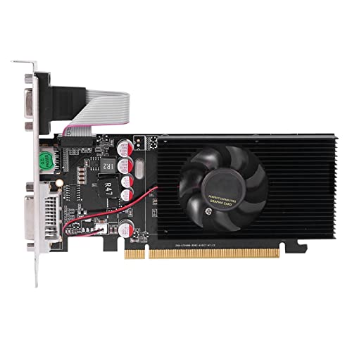 Gkhowiu GT210 Grafische kaarten, 1 GB, 64 grafische kaarten voor GPU PC-games, I-compatibele VGA-grafische kaart