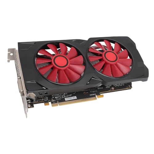 Annadue RX580 DDR5 Grafische Kaart, Computervideo Grafische Kaarten Ondersteunen PCI Express 16X 2.0 Gaming Grafische Kaarten, 8GB 256Bit 1380MHz Kernfrequentie