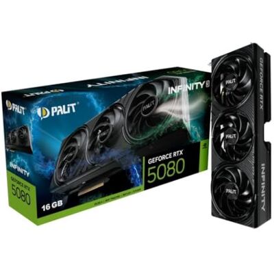 Palit GeForce RTX 5080 Infinity 3 (16 GB GDDR7/PCI Express 5.0/2617MHz/30000MHz) Palit GeForce RTX 5080 Infinity 3 (16 GB GDDR7/PCI Express 5.0/2617MHz/30000MHz)