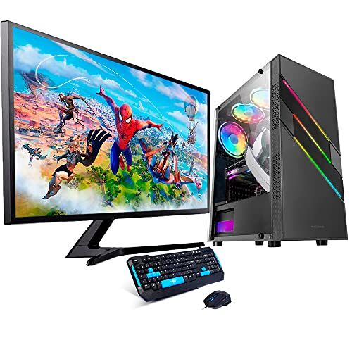 Neo PC MC U3 Black Gaming PC (Pack met 27 inch monitor   AMD Athlon 300G 3,5 GHz, Radeon Vega 3, 16 GB RAM, 1 TB + 480 GB   Monitor 27")