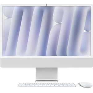 Apple iMac all-in-one desktop met M4-chip met 10 core CPU en 10 core GPU: 24-inch Retina-Display, 16GB centraal geheugen, SSD opslag van 256GB, Glas met nanotextuur, bijpassende accessoires; Zilver Apple iMac all-in-one desktop met M4-chip met 10 core CPU en 10 core GPU: 24-inch Retina-Display, 16GB centraal geheugen, SSD opslag van 256GB, Glas met nanotextuur, bijpassende accessoires; Zilver