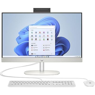 HP Alles-in-één-pc, 23,8 inch FHD-touchscreen, AMD Ryzen 5 7520U, 16 GB DDR4 RAM, 512 GB SSD, AMD Radeon graphics, Windows 11 Home, QWERTZ, wit HP Alles-in-één-pc, 23,8 inch FHD-touchscreen, AMD Ryzen 5 7520U, 16 GB DDR4 RAM, 512 GB SSD, AMD Radeon graphics, Windows 11 Home, QWERTZ, wit