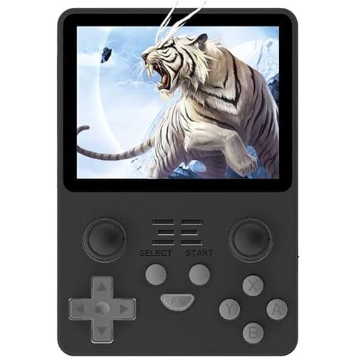 Astarama RGB20S Handheld gameconsole, 3,5 inch retro video arcade gameconsoles, vooraf geïnstalleerde 16 GB + 64 GB en 15.000 games, open source game-speler (RGB20S, zwart, 64G)