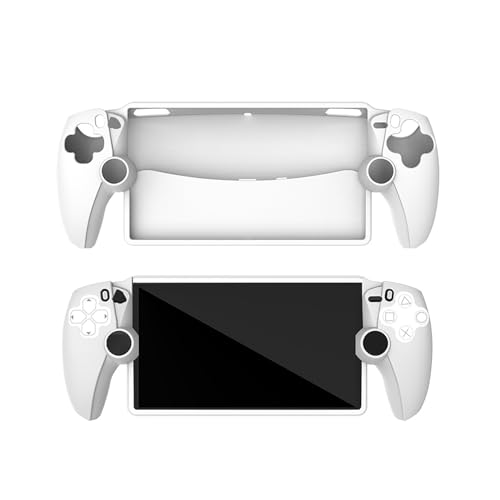 Generic Siliconen beschermhoes compatibel voor PlayStation Portal Game Console Zachte Handheld Grip Cover Protector Allround Bescherming Accessoires Kit voor Playstation Remote Player (wit)