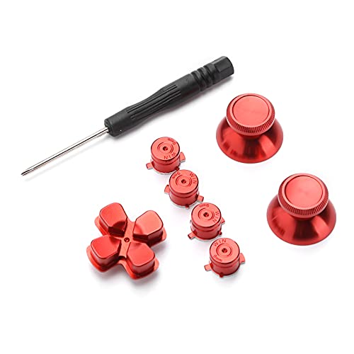 Yctze Metalen Aluminium Knoppenset voor PS4-controller ABXY-knoppen Duimknoppen Analoge Duimgreep D-pad voor PS4 Joystick Vervanging voor PS4 Gamepad Controll (#2)