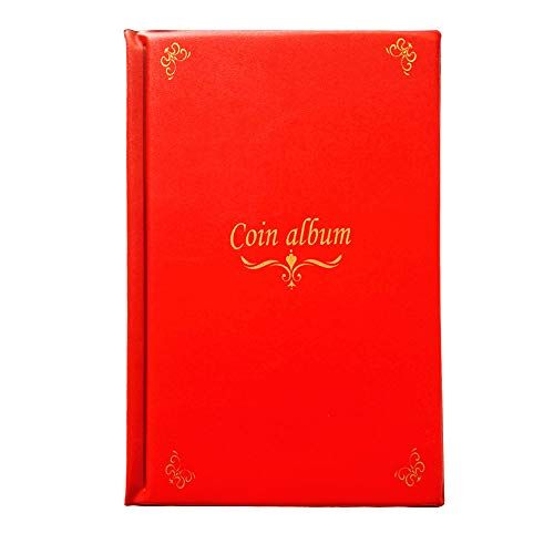 MULOVE 150 zakken muntenverzamelaarsalbum, muntenverzamelaar, boek, geschikt voor muntendiameter van minder dan 1,65 inch, rood