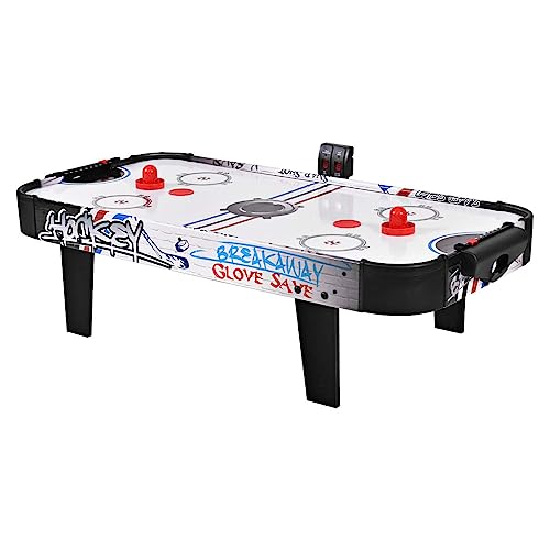 COSTWAY Air Hockey-speeltafel, airhockeytafel met elektronische led-puntenteller, luchthockey, ijshockeytafel, tafelhockey met 2 pucks, 2 handgrepen, 2 doelstellingen, 106,5 x 53,5 x 30,5 cm