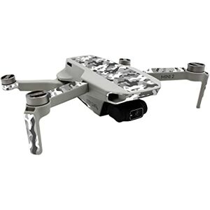 Finest Folia Beschermfolie compatibel met drone DJI Mini 2 en controller, stickerset, op maat gemaakt, waterdichte skin sticker design folie (gedeeltelijke verlijming, R192-01 camouflage grijs)