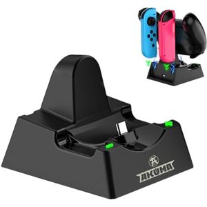 AKUMA Cyber V02 Oplaadstation voor Nintendo Switch, Pro Controller, Joy-Cons, Switch/Switch OLED/Switch Lite, intelligent opladen, zwart AKUMA Cyber V02 Oplaadstation voor Nintendo Switch, Pro Controller, Joy-Cons, Switch/Switch OLED/Switch Lite, intelligent opladen, zwart