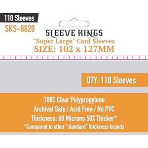 Sleeve Kings Super Large Card Sleeves 102mm X 127mm Pack of 110