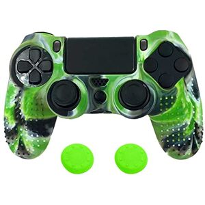 OcioDual Siliconen beschermhoes, compatibel met PS4/Slim/Pro, drie kleuren, groen, controller, skin, case, beschermer, antislip rubber