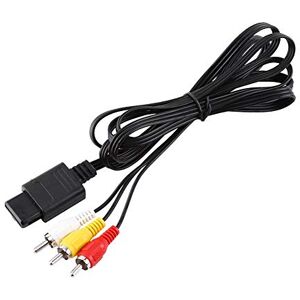 Zerone Kabel N64 naar RCA 6 voeten, audio-video-composiet A/V-kabel N64 accessoires voor N64 Gamecube GC- zwart