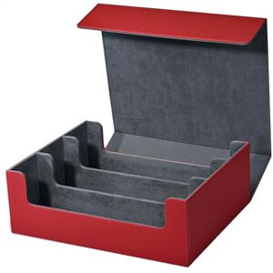 Dariokki Kaartenopbergbox voor Verzamelkaarten, Kaartdeck-hoes voor meer dan 1800 kaarten met enkele doos, Gemakkelijk te gebruiken, Ca. 290 X 245 X 105 mm, Rood