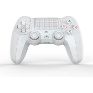 NK Controller voor PS4/PS3/PC/mobiele telefoon, draadloos, met dual-shock, 6-assige detectiefunctie, LED-licht, touch-paneel, hoofdtelefooningang, oplaadkabel inbegrepen, wit