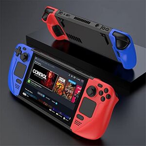 Generic Beschermende hoes voor stoomdek gameconsole beschermhoes mode anti-botsing warmteafvoer anti-drop case (rood en blauw)