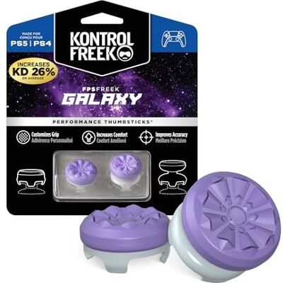 KontrolFreek FPS Freek Galaxy rubberen buffer voor PS5-controllers, iconische analoge verhogingen voor PlayStation 5 en PS4, FPS-precisie, paars KontrolFreek FPS Freek Galaxy rubberen buffer voor PS5-controllers, iconische analoge verhogingen voor PlayStation 5 en PS4, FPS-precisie, paars