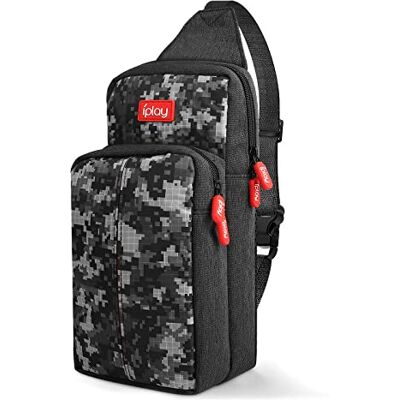 Xishwon Draagrugzak voor Nintendo Switch/Lite/OLED/Console/Dock/Joy-Cons en opbergaccessoires, draagbare schoudertas van nylon, waterdicht, voor heren, jongens, camouflage Xishwon Draagrugzak voor Nintendo Switch/Lite/OLED/Console/Dock/Joy-Cons en opbergaccessoires, draagbare schoudertas van nylon, waterdicht, voor heren, jongens, camouflage