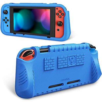 FINTIE Kinderhoes compatibel met Nintendo Switch met 2 speelkaartsleuven, ultralicht, schokbestendig, beschermhoes met ergonomische handgreep, kindvriendelijke grip voor schakelaarconsole (blauw) FINTIE Kinderhoes compatibel met Nintendo Switch met 2 speelkaartsleuven, ultralicht, schokbestendig, beschermhoes met ergonomische handgreep, kindvriendelijke grip voor schakelaarconsole (blauw)