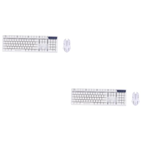 Hemoton 2 Sets toetsenbord muis ingesteld wit toetsenbord ultradunne toetsenbordmuizen draadloos toetsenbord toetsenborden gaming-toetsenbordmuis ergonomische toetsenbordmuis