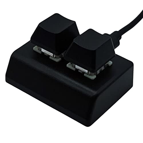 Generic Macrotoetsenbord Mechanisch,USB-bekabelde gametoetsenborden met 2 toetsen Mini USB-toetsenbord Programmeerbare toetsen voor macro's of accessoires voor ritmegames, zwart/