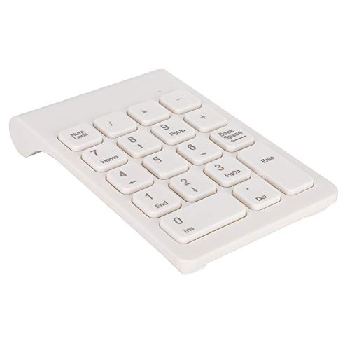 Airshi Numeriek Toetsenbord, Numeriek Toetsenbord, Draadloos Toetsenbord, 18 Toetsen Ergonomisch voor Pc (WHITE)